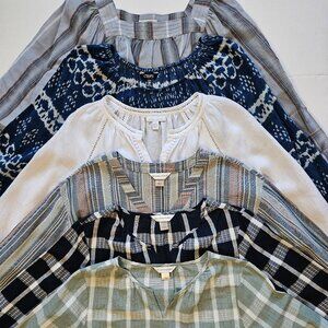 Lot of Peasant/Tunic Tops multi-brand (Christopher & Banks, CHAPS & more) M & L